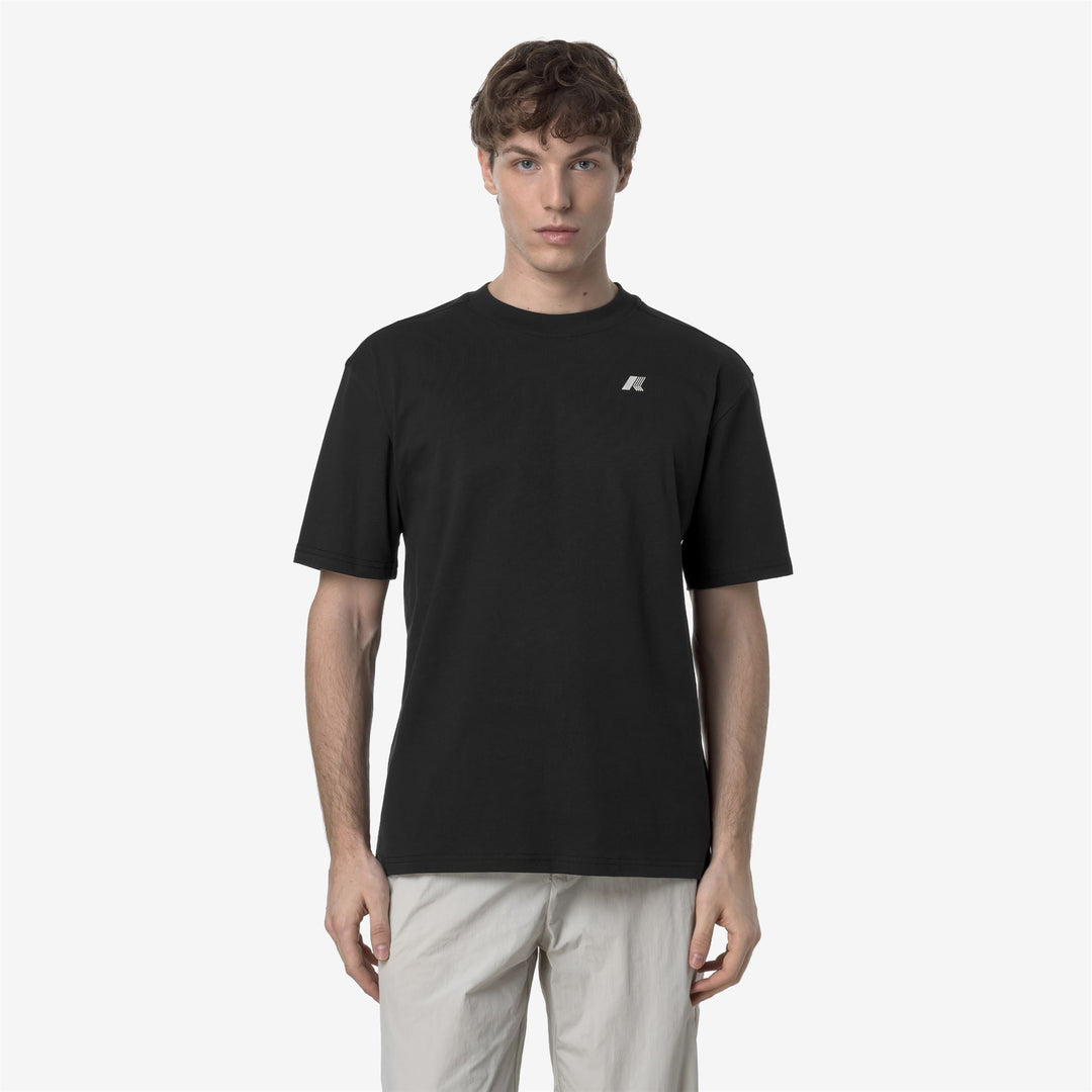 T-shirt casual da uomo in cotone nero con stampa main