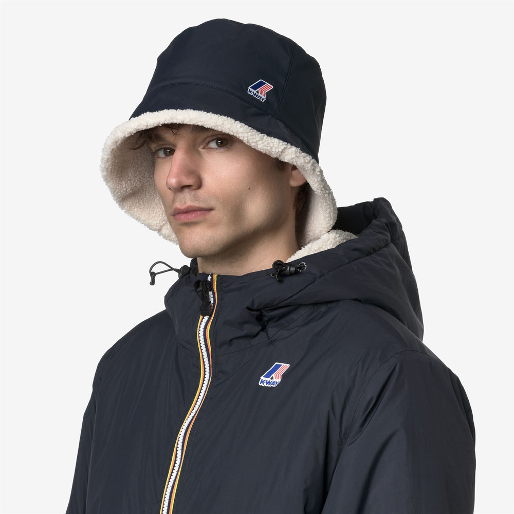 Sombrero de pescador impermeable unisex azul con forro de sherpa 02