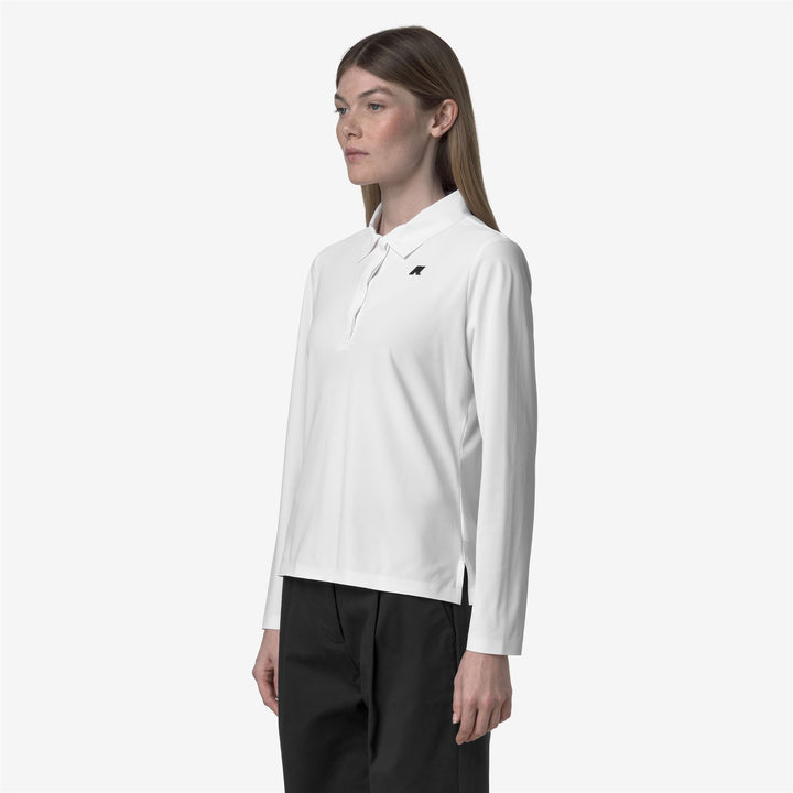 Polo de golf blanco para mujer con tejido elástico 2