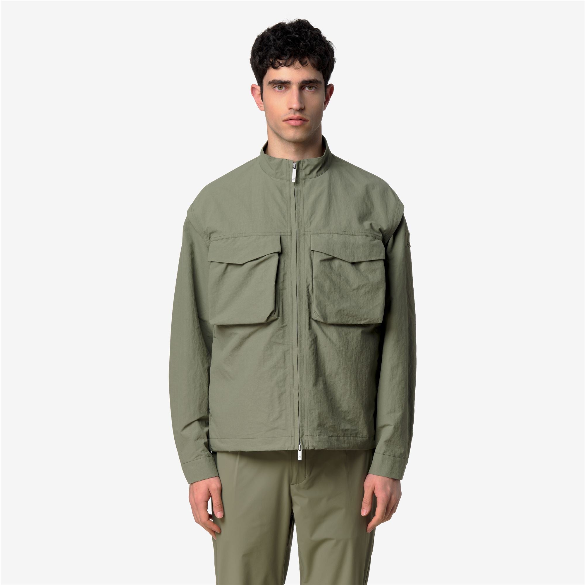 Jackets_Man_ORIAN COTTON BLEND_Short_Green Lichen - Commercial 4