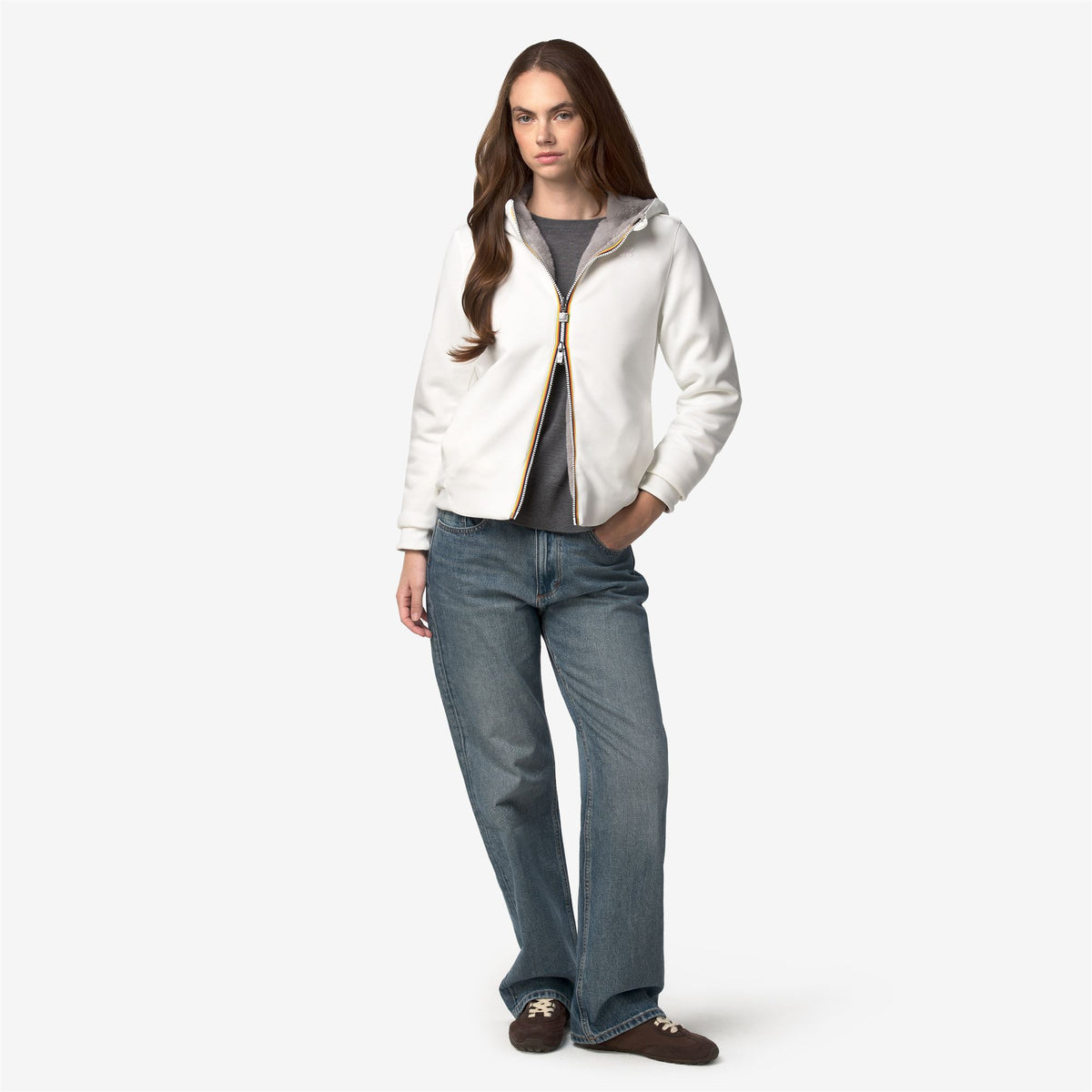 Fleece_Woman_DEVA LIGHT SPACER FUR DOUBLE_Jacket_White Natural - Fur - Commercial 7