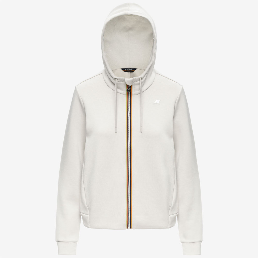Fleece_Woman_DEVA LIGHT SPACER_Hoodie Full Zip_White Natural - Commercial 1
