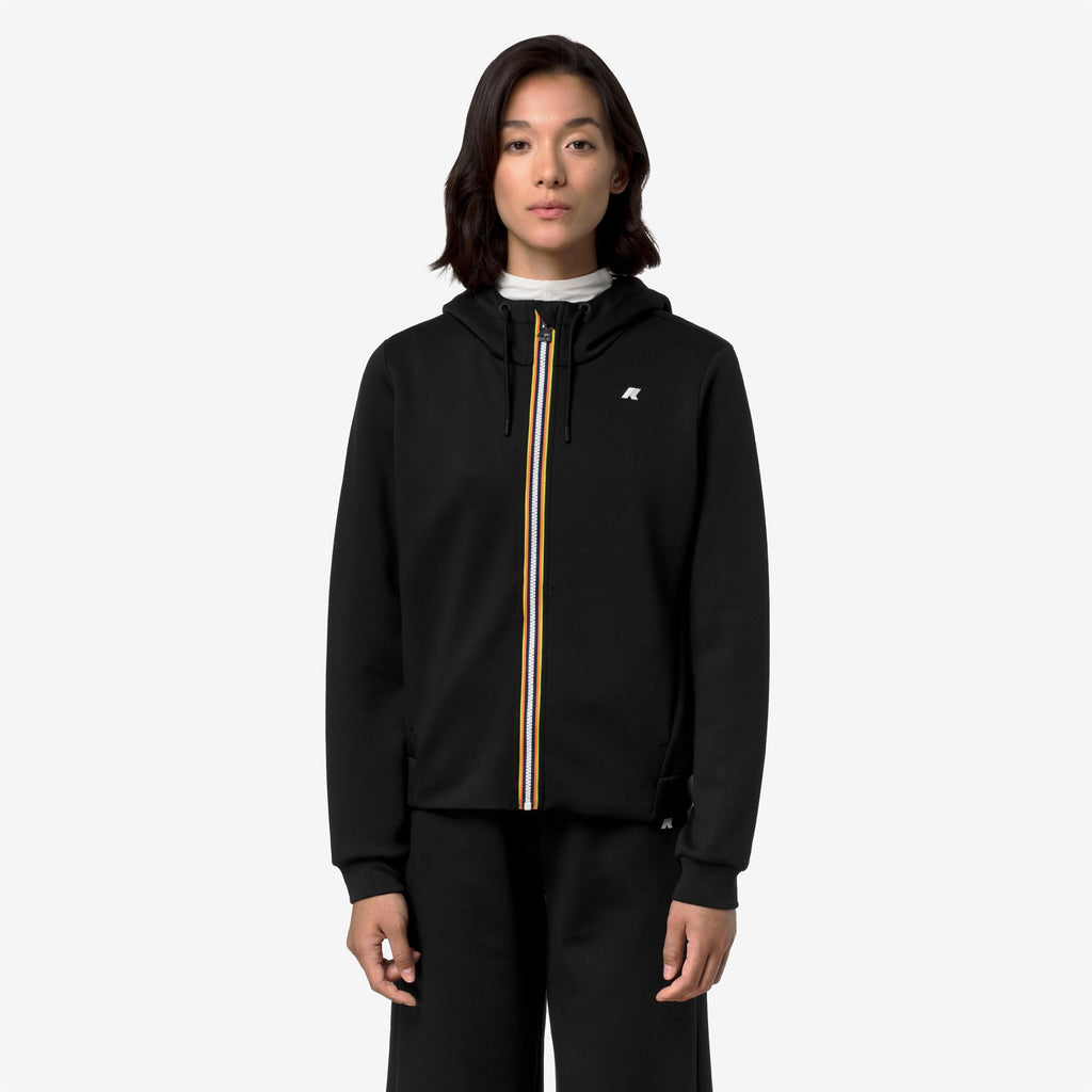 Fleece_Woman_DEVA LIGHT SPACER_Hoodie Full Zip_Black Pure - Black Pure - Commercial 4