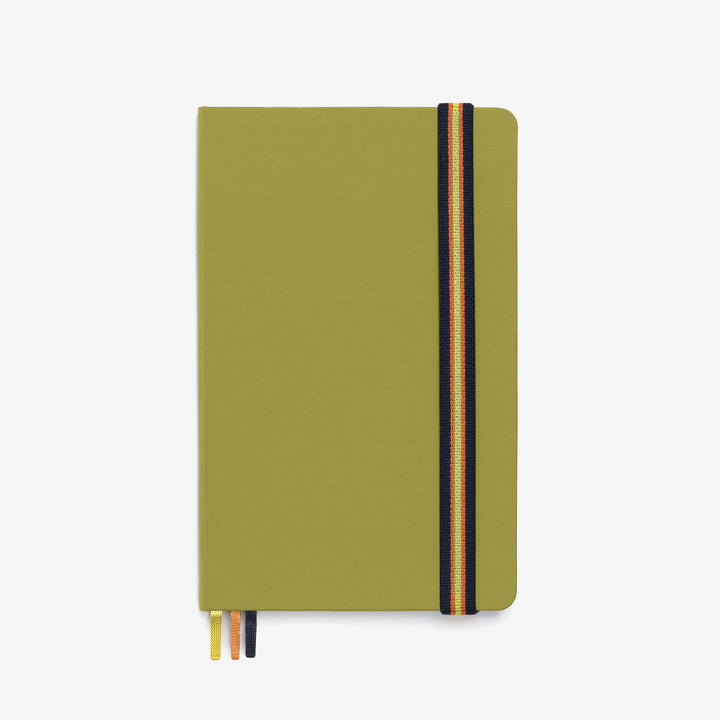 Green unisex K-Way Moleskine Fabric Notebook with Elastic Closure 1