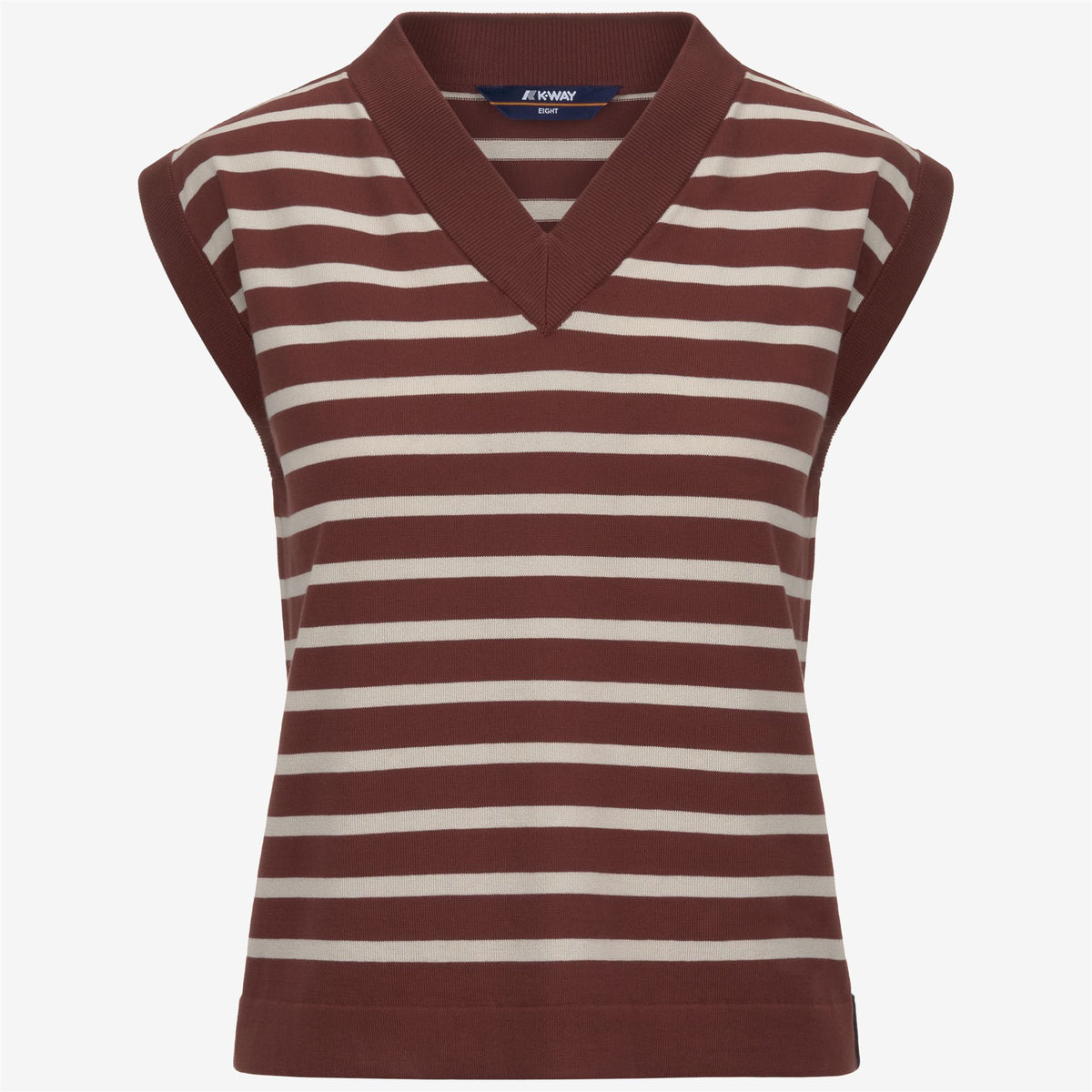 Knitwear_WOMAN_JENER STRIPES_Vest_Brown Fiery - BEIGE LT - Commercial 1