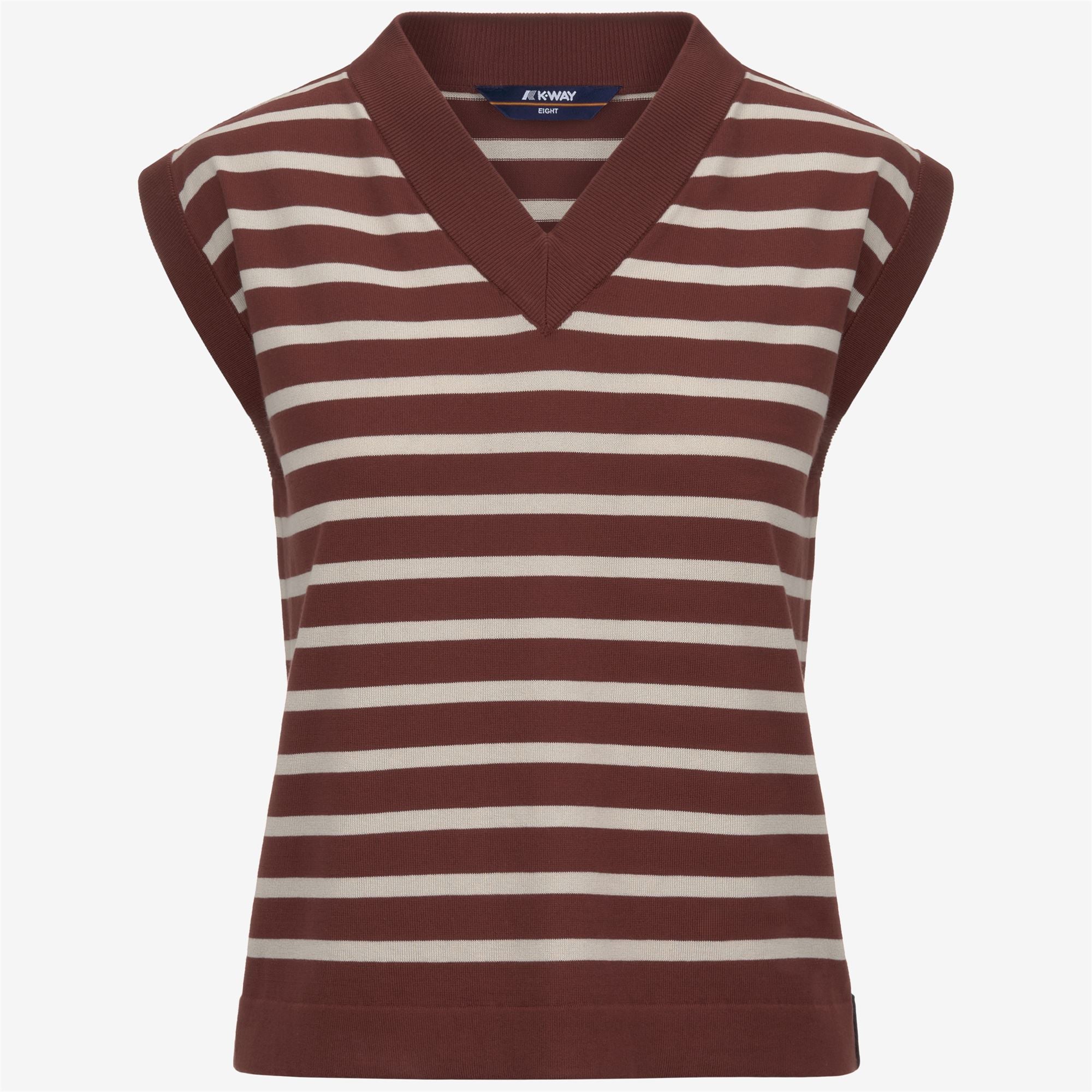 Knitwear_WOMAN_JENER STRIPES_Vest_Brown Fiery - BEIGE LT - Commercial 1