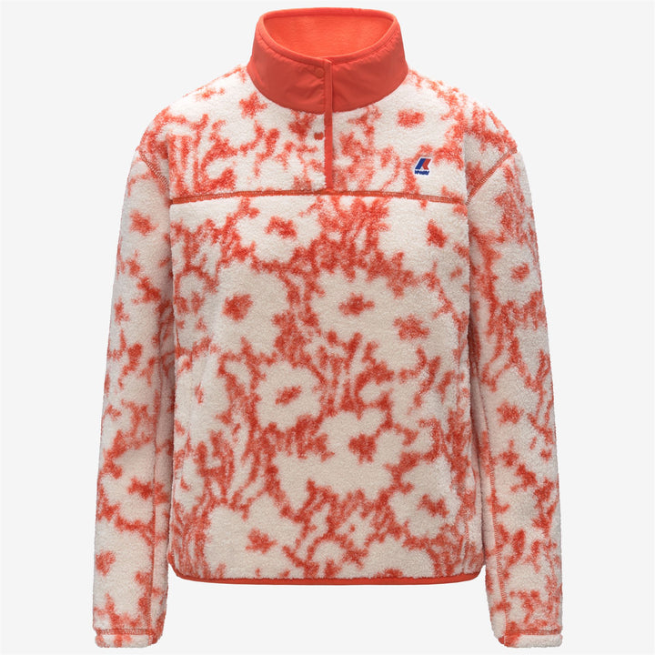 Ecru grey Women's Floral Print Fleece Pullover sweatshirt 1