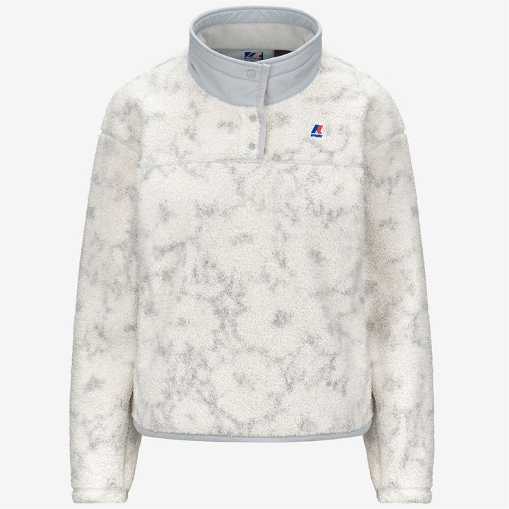 Ecru grey Women's Fleece Pullover with Floral Print 1
