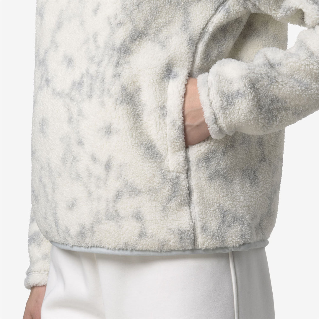 Ecru grey Women's Fleece Pullover with Floral Print main