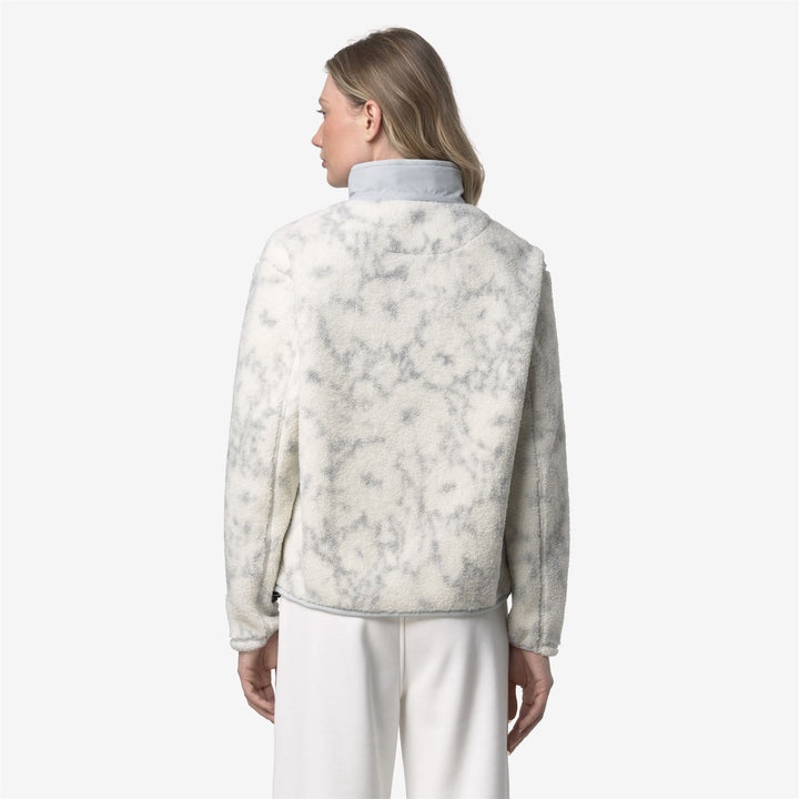 Ecru grey Women's Fleece Pullover with Floral Print 5