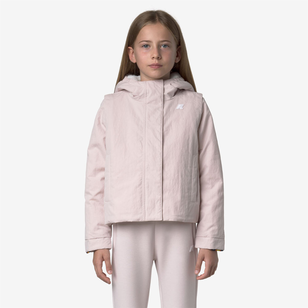 Jackets_GIRL_P. IDELLE COTTON FEEL_Short_Rose Hushed-White Fur - Black Olive - Commercial 4