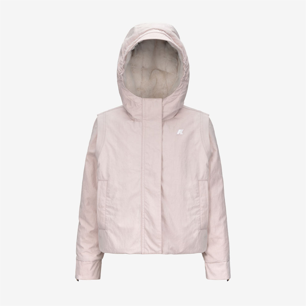 Jackets_GIRL_P. IDELLE COTTON FEEL_Short_Rose Hushed-White Fur - Black Olive - Commercial 1