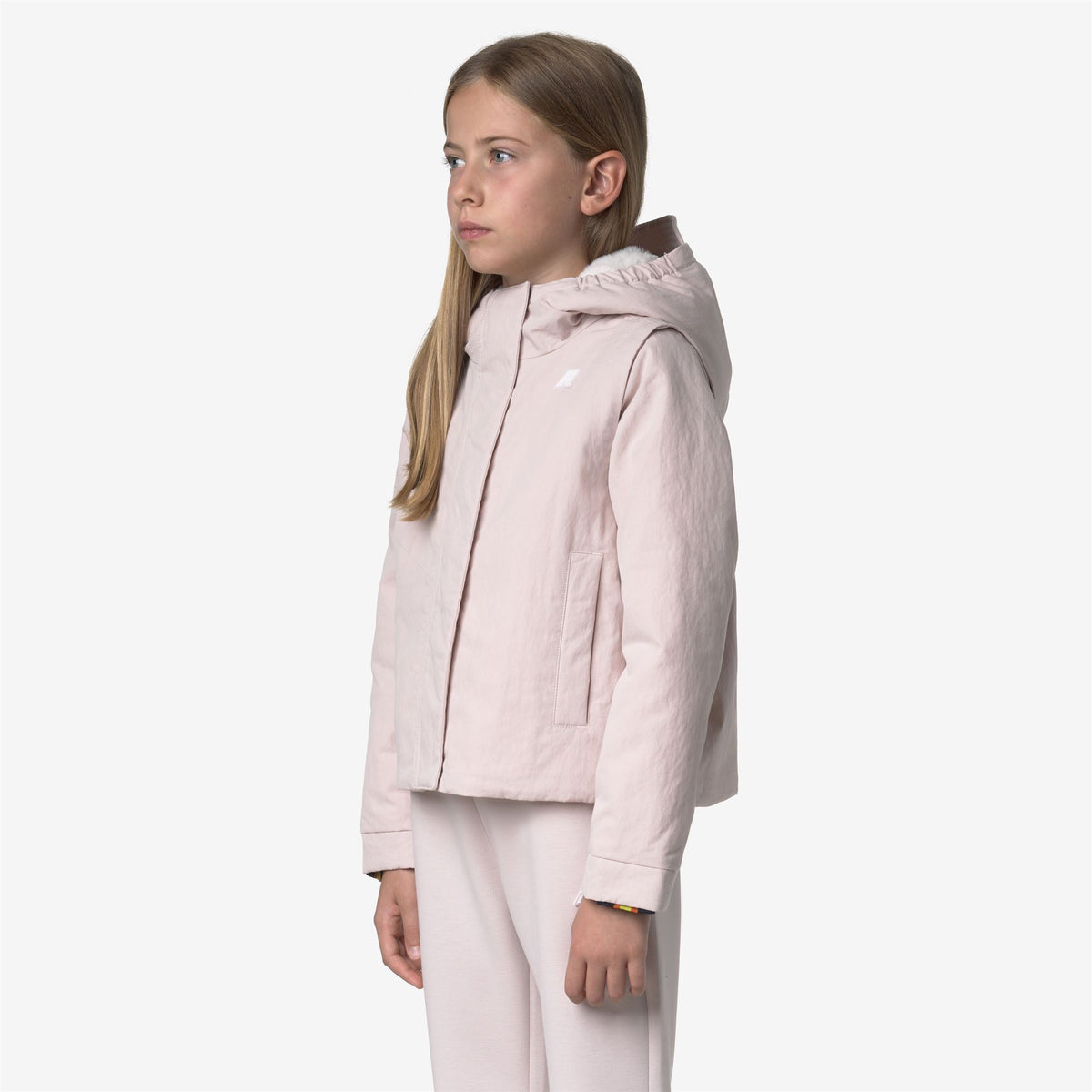 Jackets_GIRL_P. IDELLE COTTON FEEL_Short_Rose Hushed-White Fur - Black Olive - Commercial 5