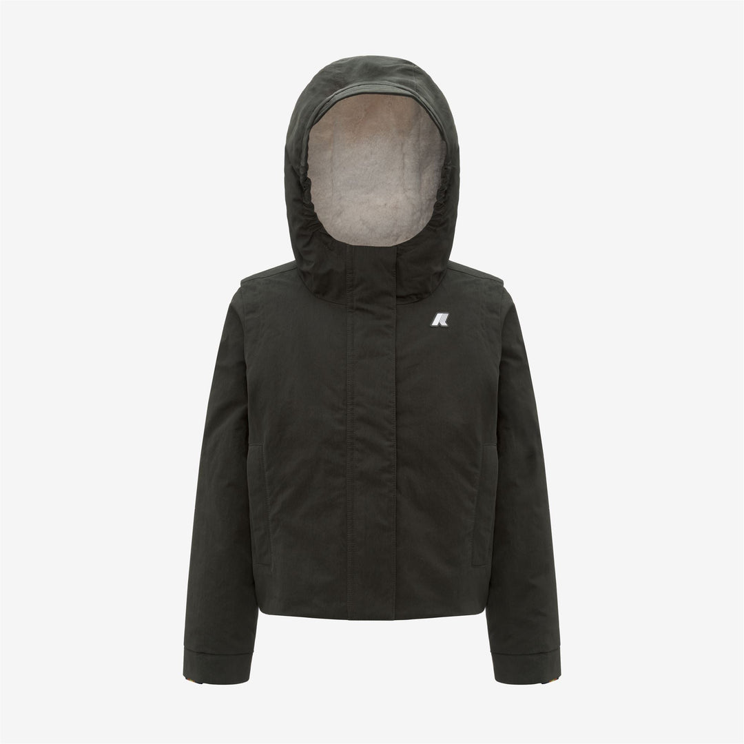 Green Black Girl's Short Jacket with Cotton Feel 01