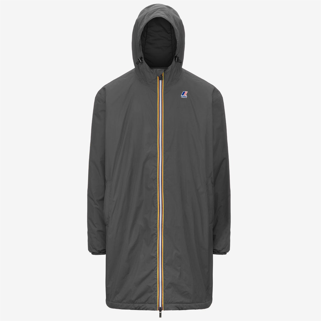 Impermeable unisex gris plegable de 3/4 de longitud con acolchado PrimaLoft 01