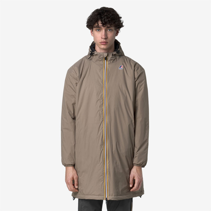 Chaqueta impermeable unisex beige de 3/4 de longitud con acolchado PrimaLoft 4