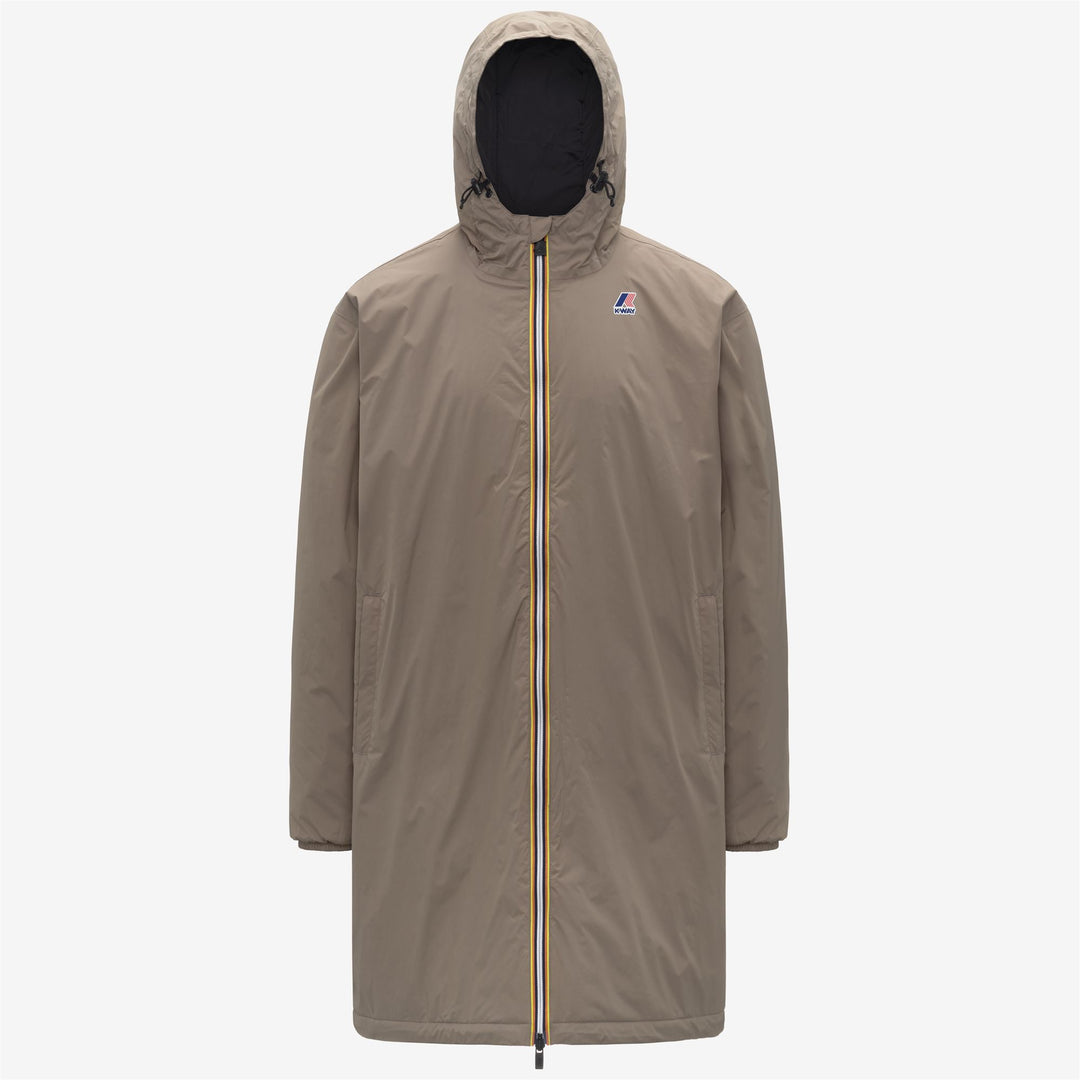 Chaqueta impermeable unisex beige de 3/4 de longitud con acolchado PrimaLoft 01