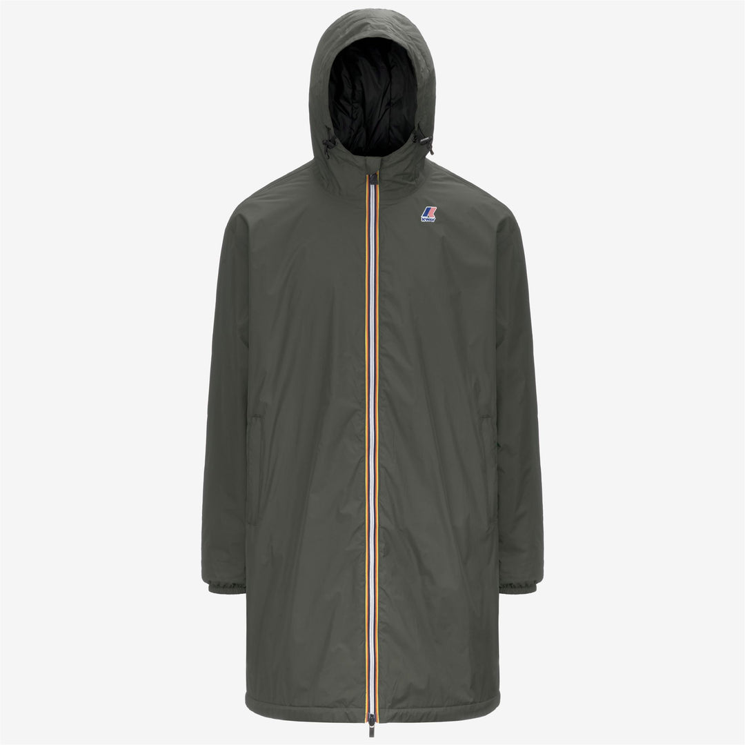 Chaqueta impermeable unisex plegable de 3/4 de longitud, de color verde negruzco 01