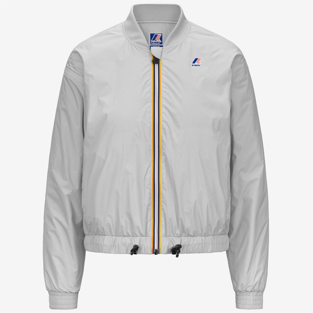 Chaqueta corta plegable gris para mujer con aislamiento PrimaLoft 01