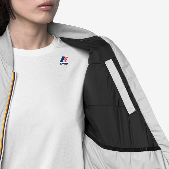 Chaqueta corta plegable gris para mujer con aislamiento PrimaLoft 3