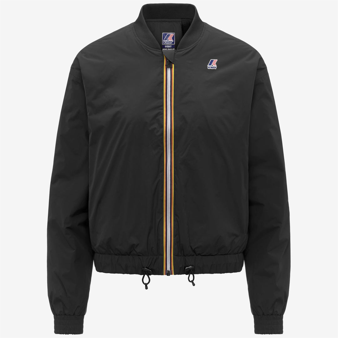 Chaqueta corta impermeable con aislamiento para mujer, color negro 01