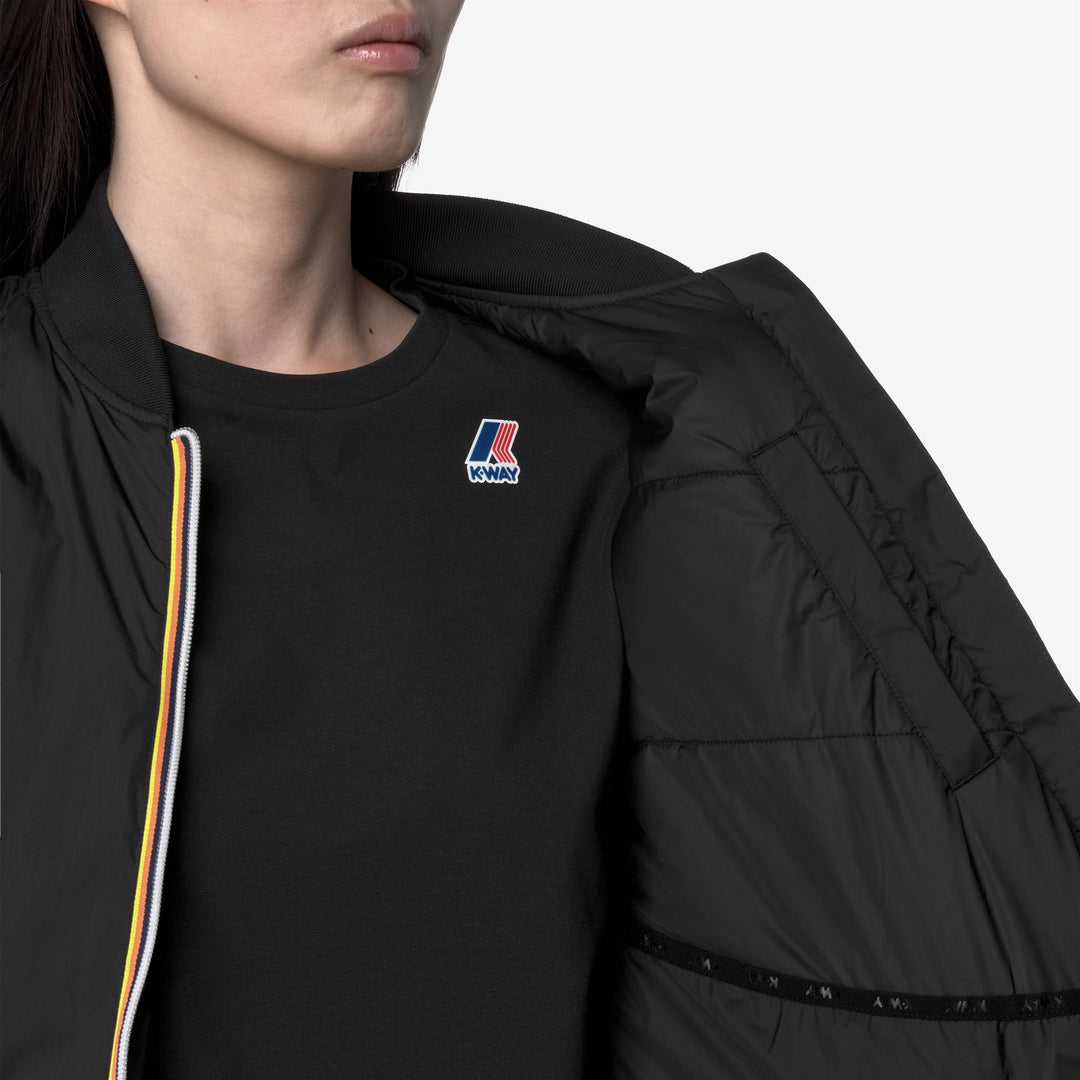 Chaqueta corta impermeable con aislamiento para mujer, color negro main