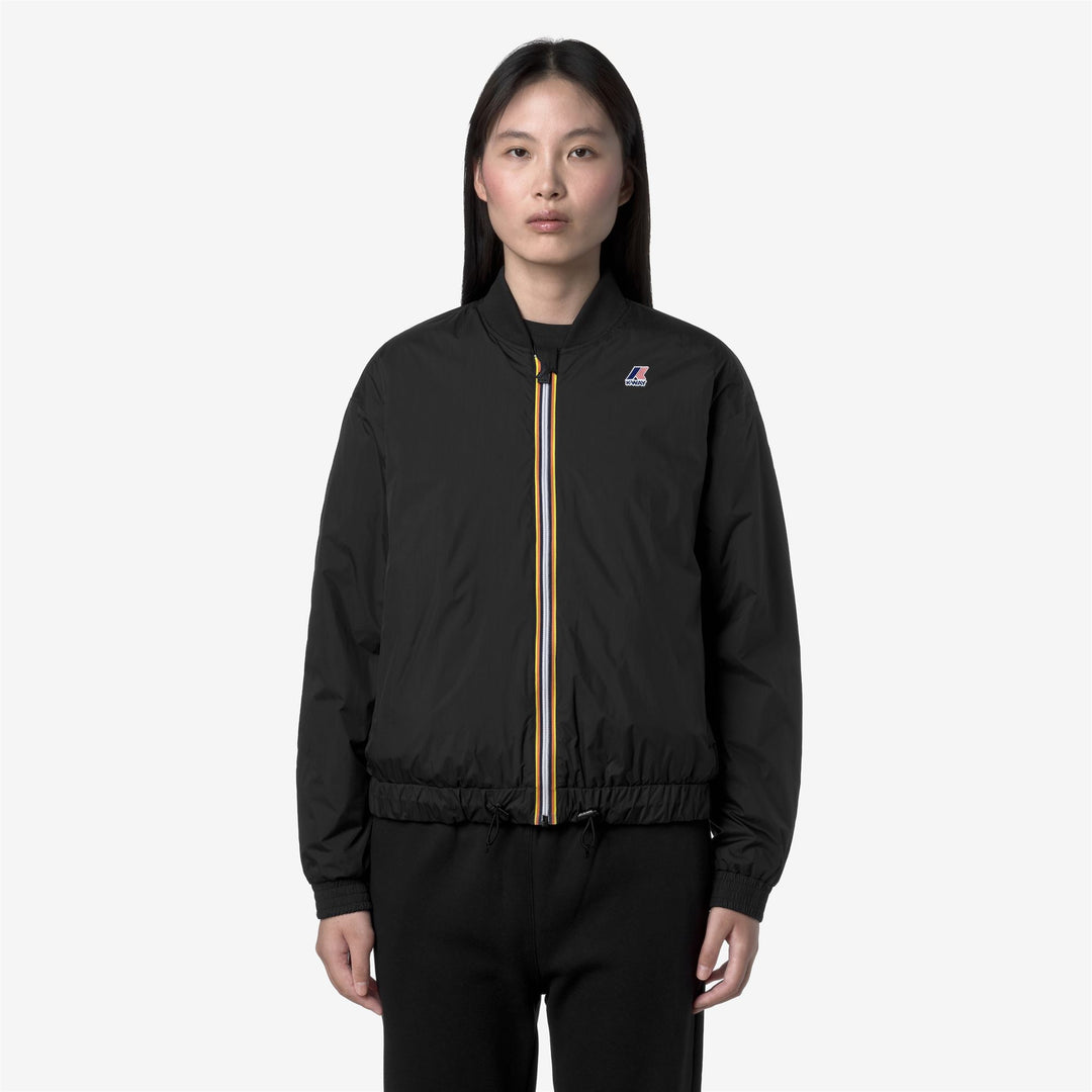 Black Women's Short Water-Resistant Jacket with Insulation 01
