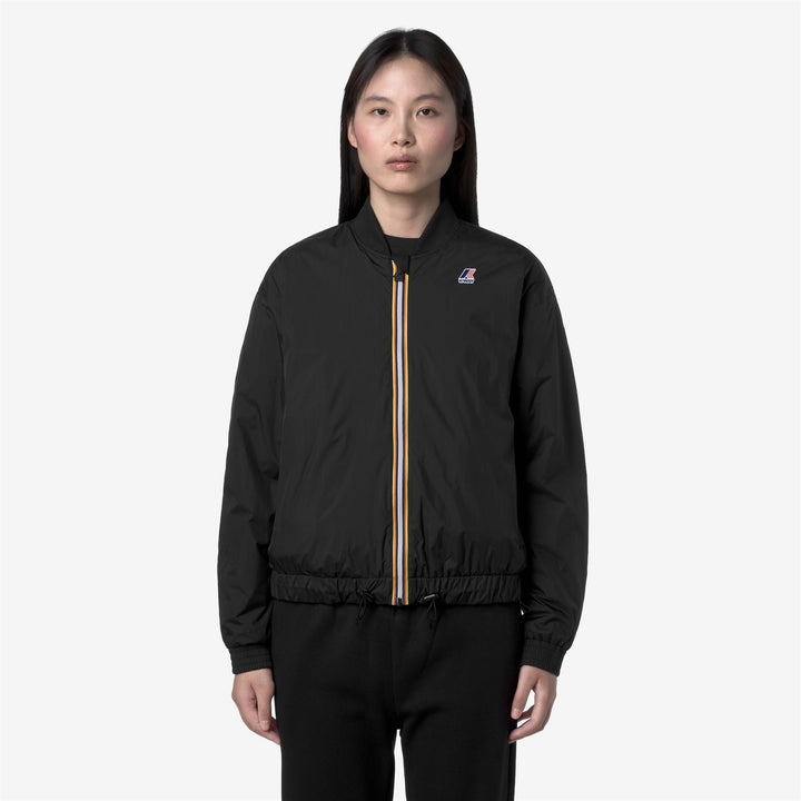 Chaqueta corta impermeable con aislamiento para mujer, color negro 4