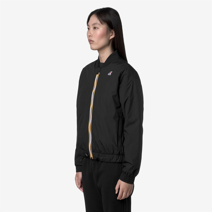 Chaqueta corta impermeable con aislamiento para mujer, color negro 5