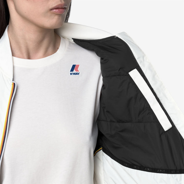 Giacca corta leggera da donna bianca con isolamento PrimaLoft 3