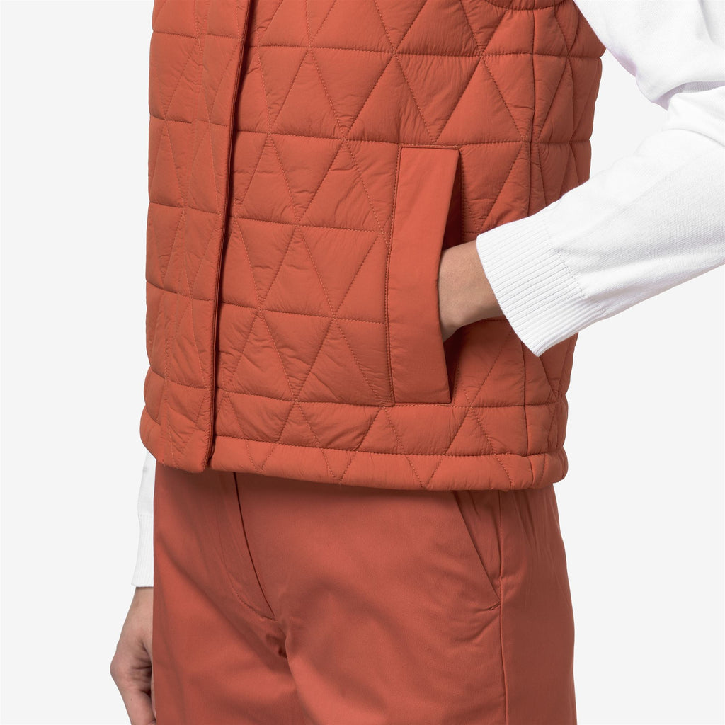 Jackets_Woman_SATINE DIAMOND QUILTED WARM_Vest_Orange Brownish - Commercial 7