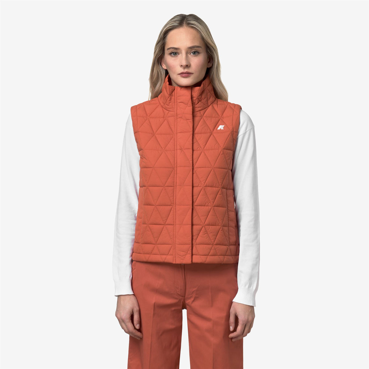 Jackets_Woman_SATINE DIAMOND QUILTED WARM_Vest_Orange Brownish - Commercial 4