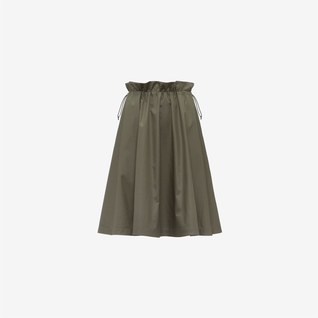 Skirts_Woman_GAELAL SHINY COTTON_Longuette_Green Lichen - Commercial 1