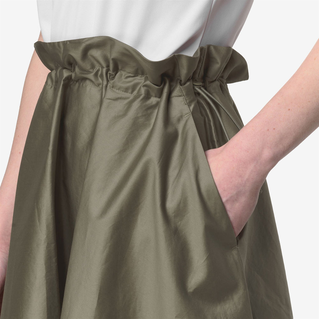 Skirts_Woman_GAELAL SHINY COTTON_Longuette_Green Lichen - Commercial 7