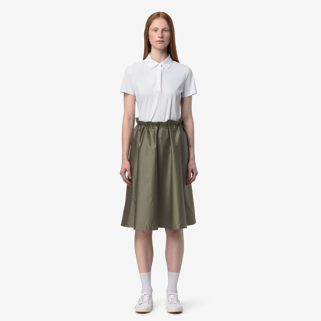 Skirts_Woman_GAELAL SHINY COTTON_Longuette_Green Lichen - Commercial 4