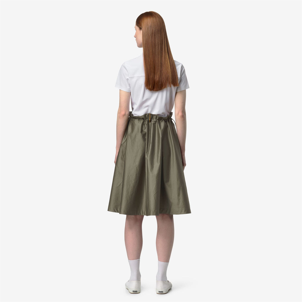 Skirts_Woman_GAELAL SHINY COTTON_Longuette_Green Lichen - Commercial 6