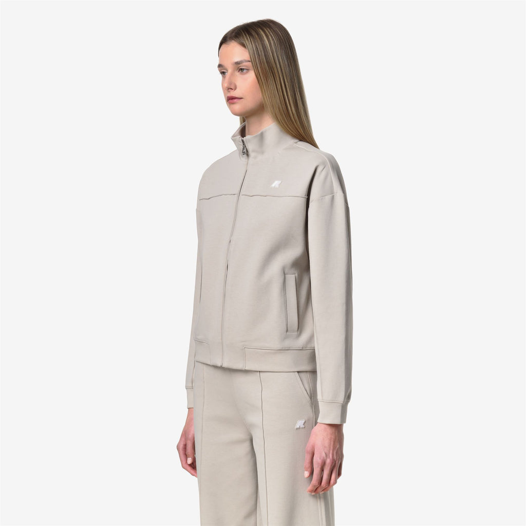 Fleece_Woman_ARVINNE INTERLOCK_Jacket_BEIGE LT - Commercial 5
