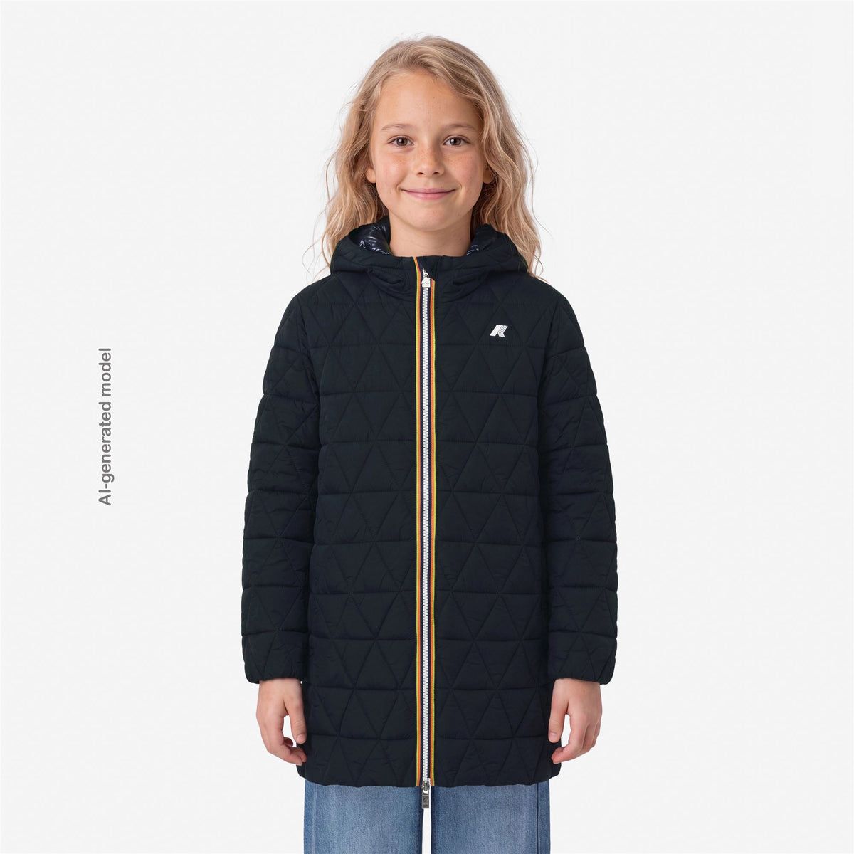 Jackets_GIRL_P.  MADDY DIAMOND QUILTED WARM_3/4 Length_Blue Depth - Commercial 4