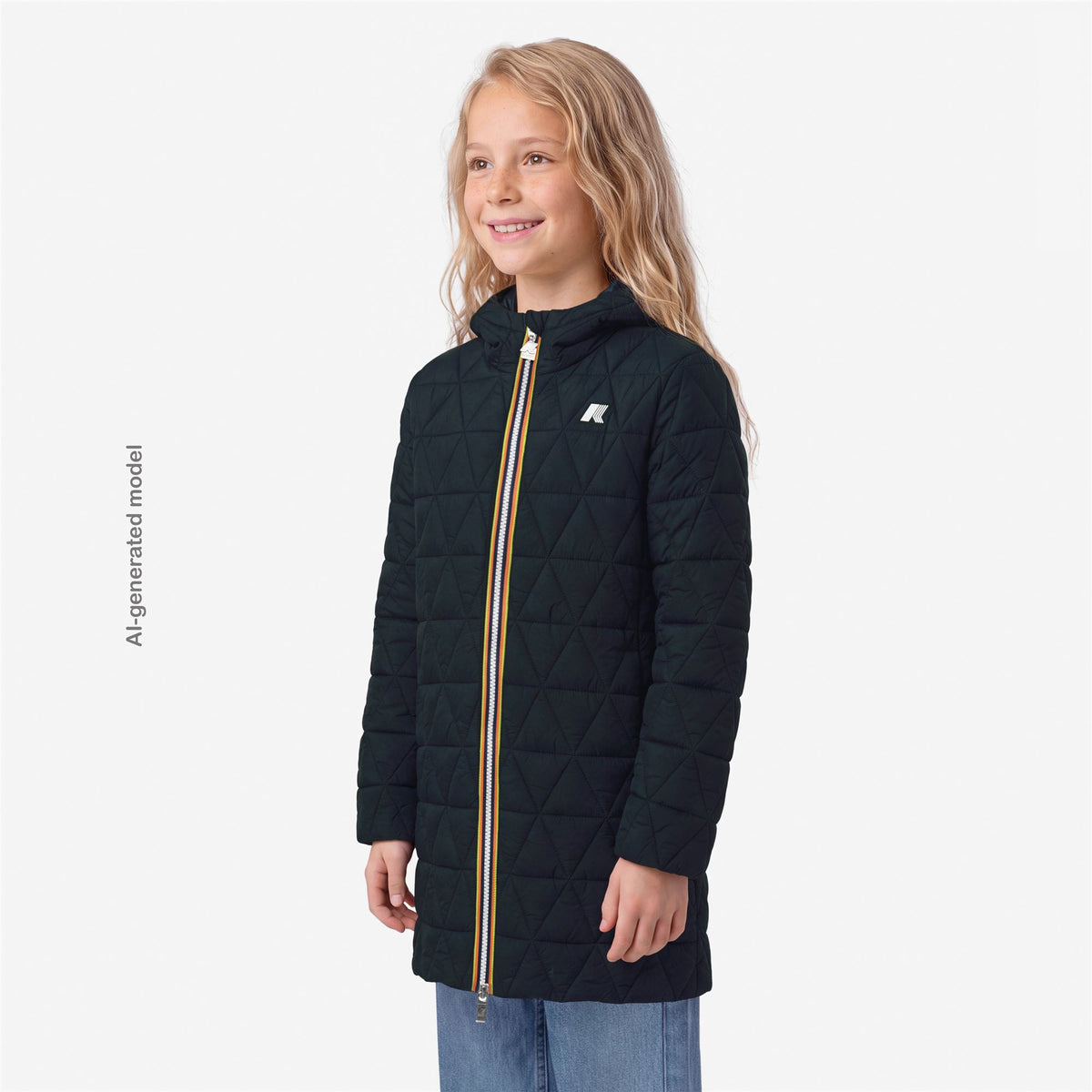 Jackets_GIRL_P.  MADDY DIAMOND QUILTED WARM_3/4 Length_Blue Depth - Commercial 5