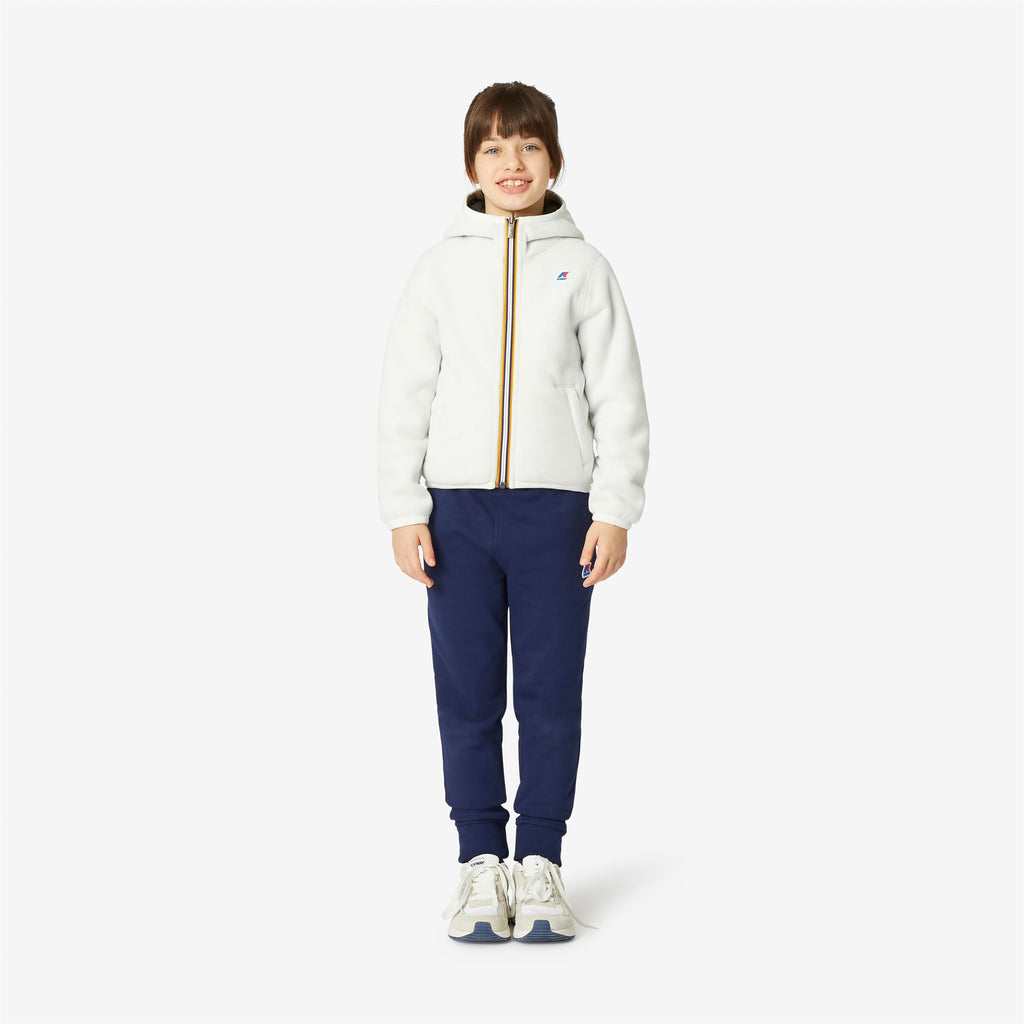 Fleece_Girl_P. LILY POLAR DOUBLE_Jacket_White Milk - Black Pure - Commercial 4