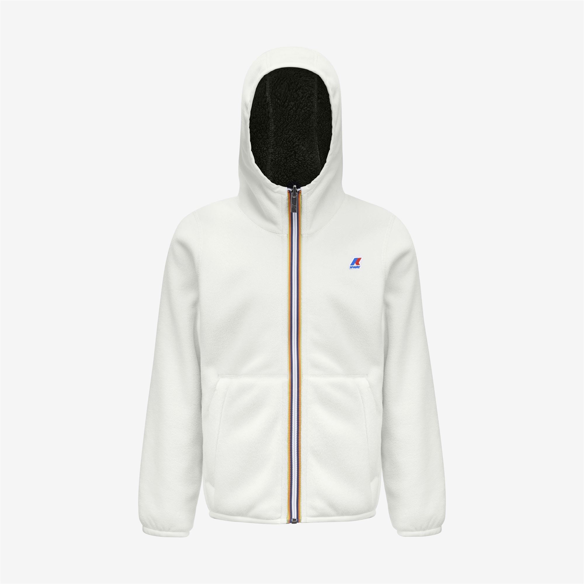 Fleece_Girl_P. LILY POLAR DOUBLE_Jacket_White Milk - Black Pure - Commercial 1