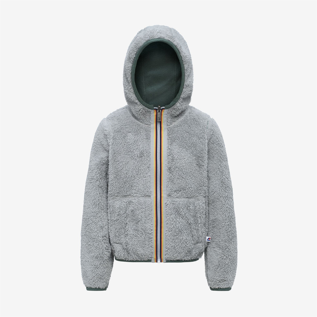 Green grey Girl's Reversible Fleece Jacket main
