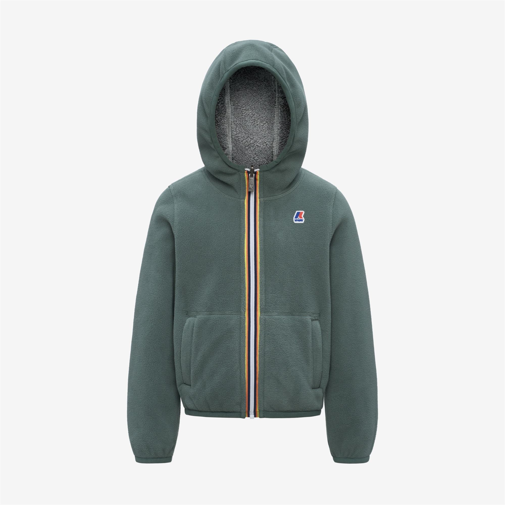 Fleece_GIRL_P. LILY POLAR DOUBLE_Jacket_Green Laurel - Grey Lt - Commercial 1