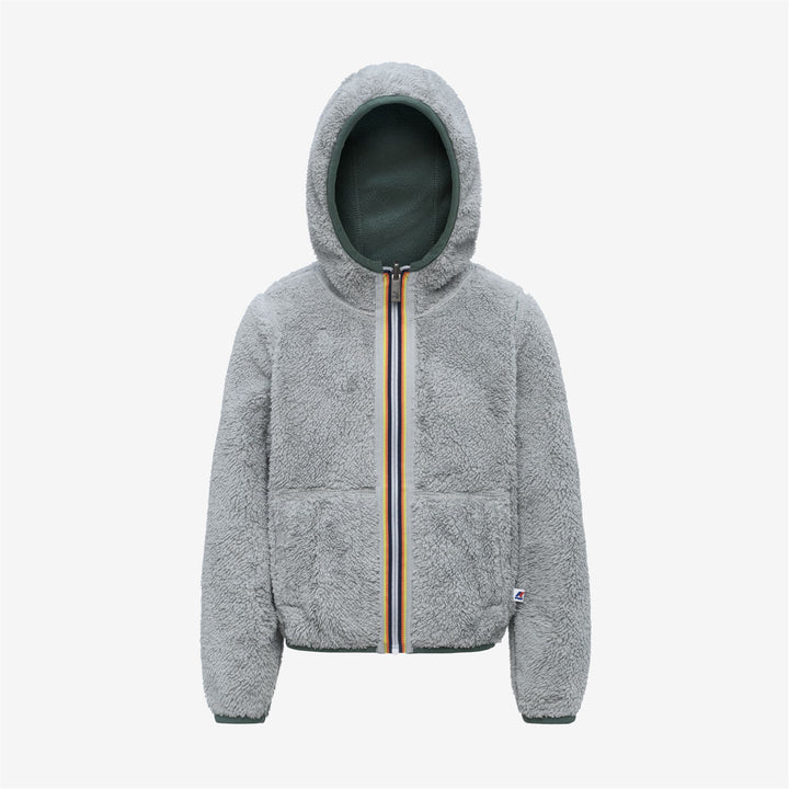 Green grey Girl's Reversible Fleece Jacket 2