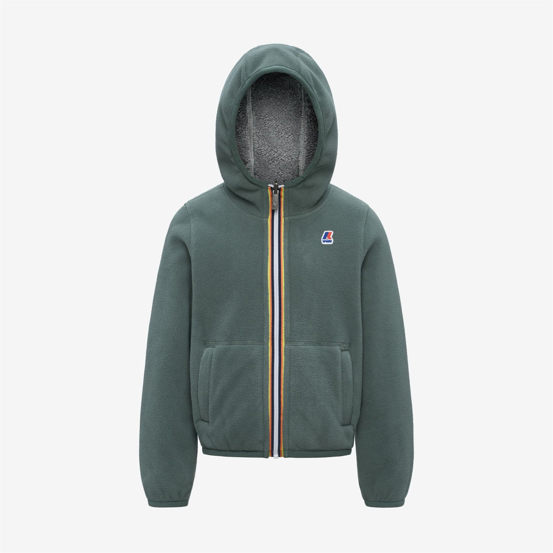 Green grey Girl's Reversible Fleece Jacket main