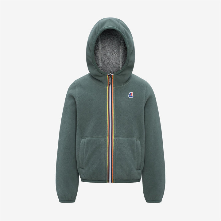 Green grey Girl's Reversible Fleece Jacket 1