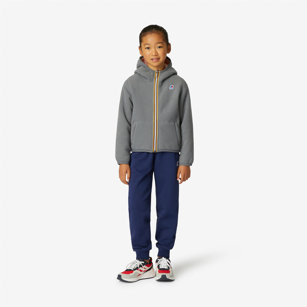 Fleece_GIRL_P. LILY POLAR DOUBLE_Jacket_Grey Md Steel - Pink Dafne - Commercial 4
