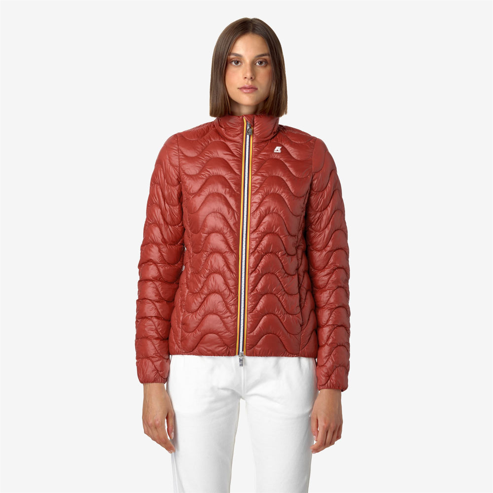 Red Women's Quilted Short Jacket with Eco-Friendly Insulation 02