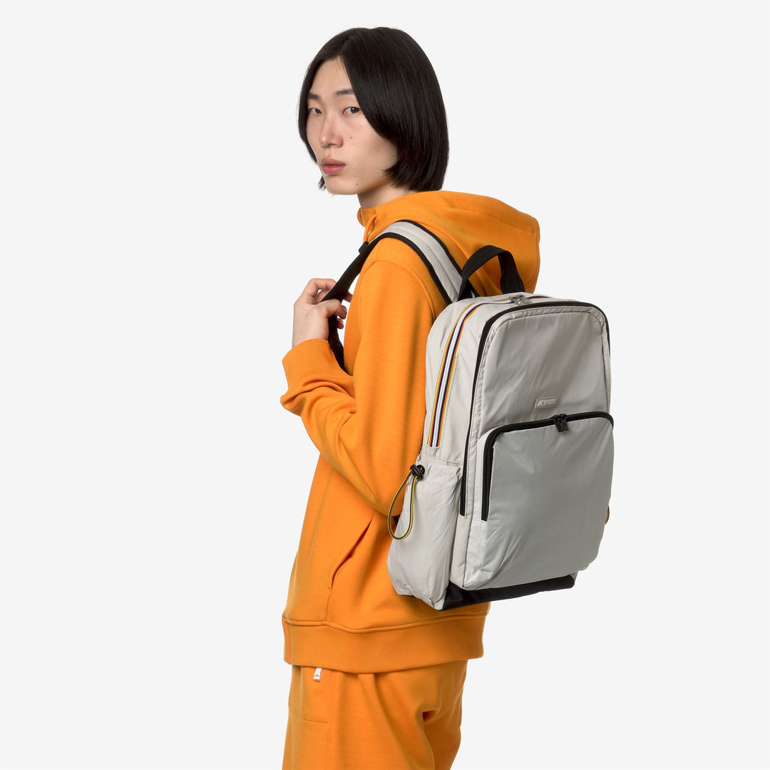 Bags Unisex GIZY Backpack BEIGE LT Dressed Back (jpg Rgb)		