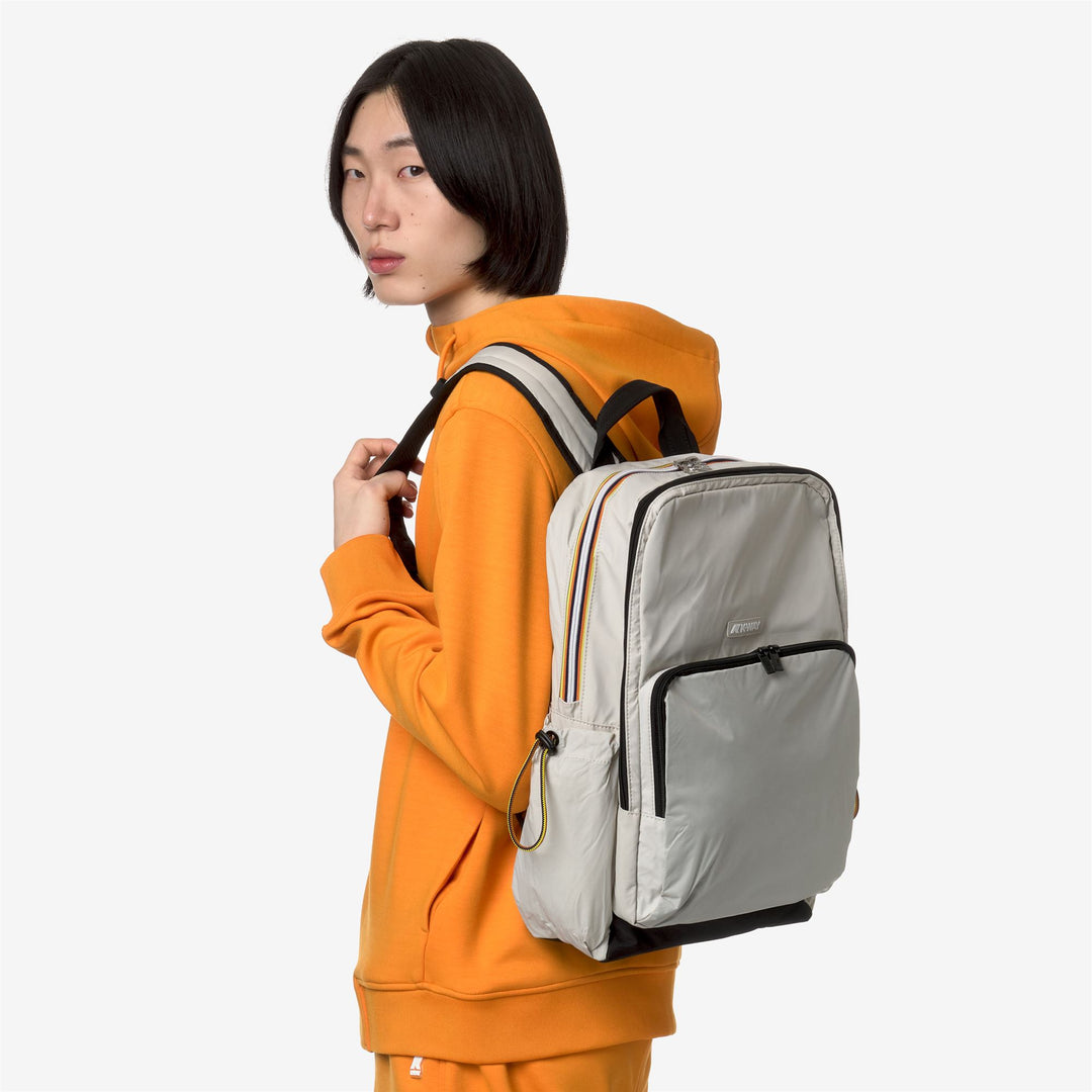 Zaino Città Unisex Beige Grigio con Scomparto Laptop Imbottito main